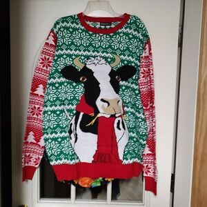 New Uideazone Cow Ugly Christmas Sweater Size Women's XL